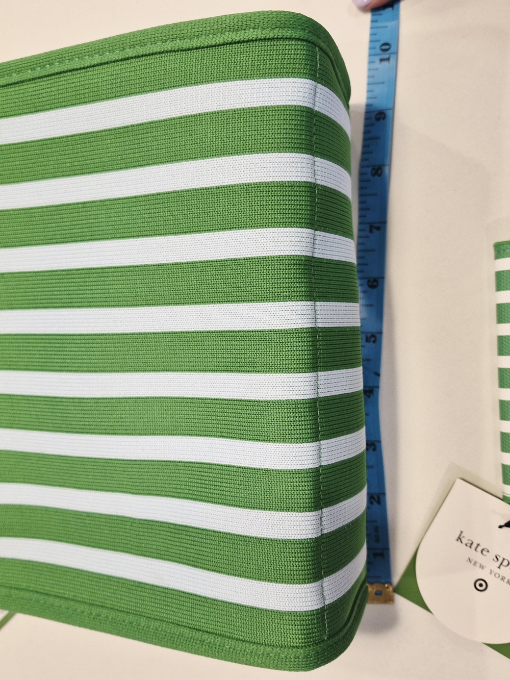 kate spade Green Striped Canvas Tote with Card Case - Picture 3 of 7